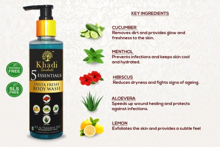 Khadi Sanskriti 5 Essentials Insta-Fresh Body Wash