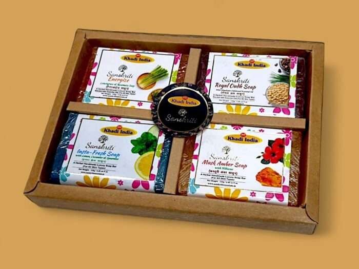 Khadi India Special Handmade Soaps Combo Gift Pack (Pack Of 4)